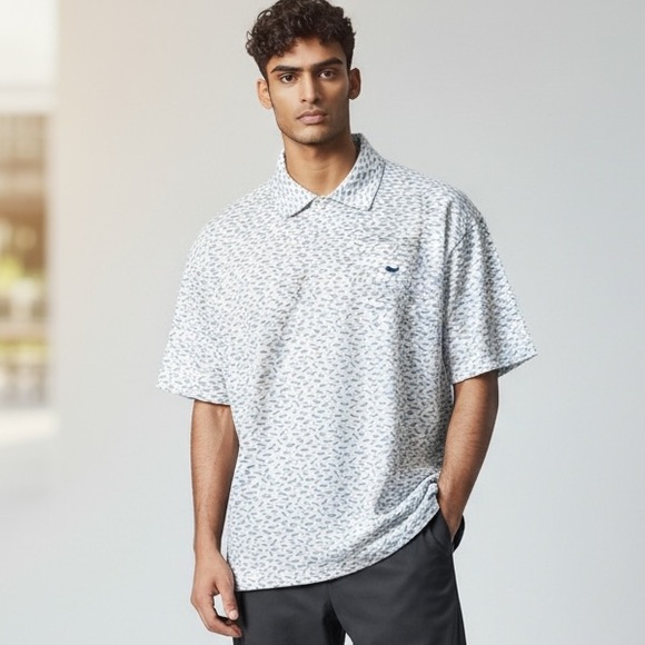 Vineyard Vines Other - Vineyard Vines Men's Fish Print Polo Shirt White Size S Casual Summer